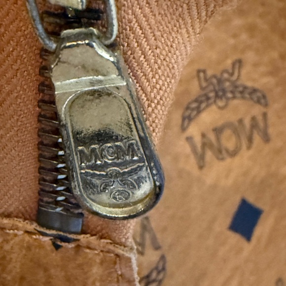 MCM Tan Visetos Logo Tote - Picture 7 of 8